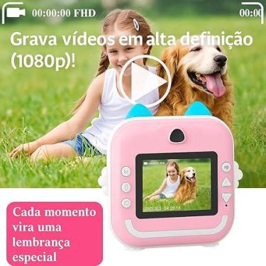 Imagem de CÂMERA FOTOGRÁFICA INFANTIL IMPRESSORA INSTANTÂNEA FOTO JOGO VIDEO