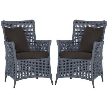 Imagem de Poltronas Igapó Alumínio Pintura Preta Corda Náutica E9 Prata