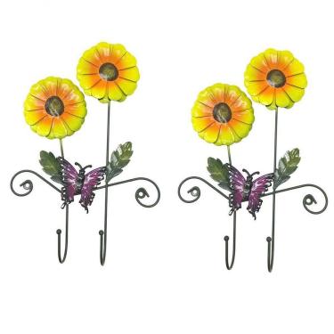 Imagem de Gancho De Ferro Duplo Para Chapeu Bolsa Bone Enfeite Flor Amarela Pendura Kit Com 2 (Pt-C-G)