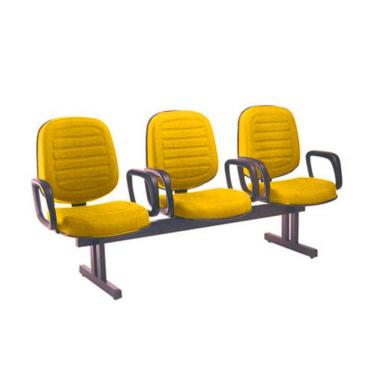 Imagem de Cadeira Em Longarina Com 03 Lugares Linha Blenda Amarelo