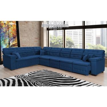 Imagem de Sofá de Canto Magno 2,37x4,57m Azul
