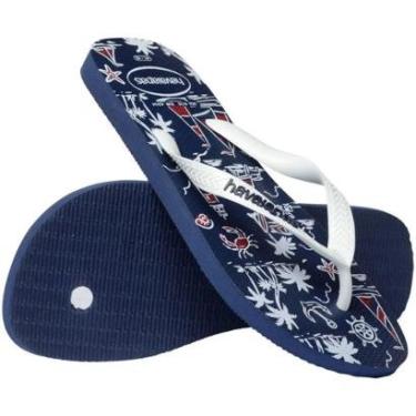 Imagem de Chinelo Havaianas Masculino Tiras Finas Estampado Top Nautical-Masculino