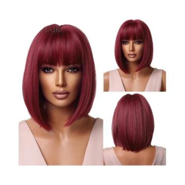 Imagem de Peruca Sintética Curta Lisa Loira Clara Para Mulheres, Estilo Bob, Res