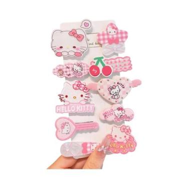 Imagem de Clipe De Cabelo Fofo Hello Kitty Para Meninas, 10 Peças, Acessórios De