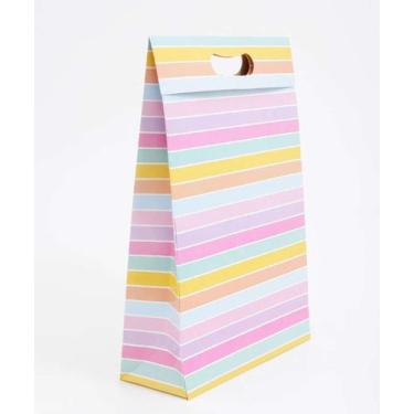 Imagem de Embalagem Presente Sacola Listrada Marisa-87544, UN, Rosa