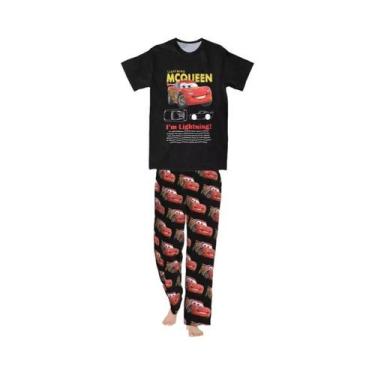 Imagem de Conjunto De Pijama Masculino Com Estampa Do Lightning McQueen E Sally,