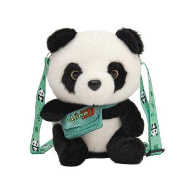 Imagem de Bolsa mensageiro Pandas Cute Plush Anime Kids com alça de ombro - Yiwe