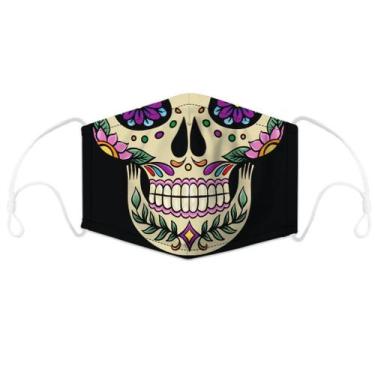 Imagem de Máscara facial Skull Anime com estampa digital de algodão respirável -