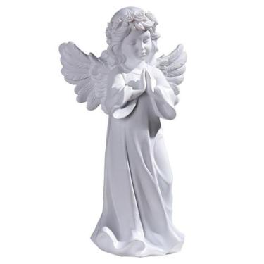 Imagem de Estátua de estatueta de resina de anjo de escultura para decoração de 
