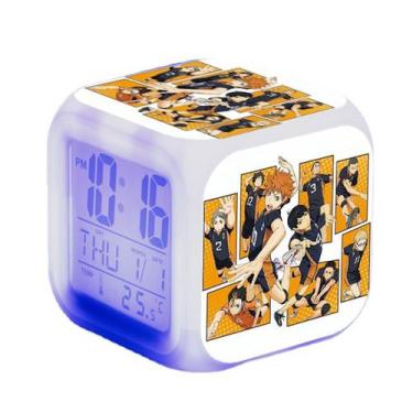Imagem de Despertador digital LED Haikyuus Square 8x8x8cm para crianças - yiweis