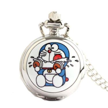 Imagem de Relógio de bolso Doraemons Retro para crianças com corrente em liga le