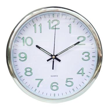 Imagem de Despertador redondo prateado para crianças Twin Bell sem tique-taque -