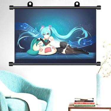 Imagem de Impressão de pôsteres de pintura de parede em tela Hatsunes Miku Anime