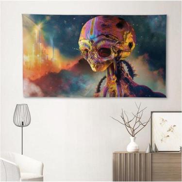 Imagem de Tapeçaria para decoração de parede Aliens Anime 140x90cm - yiweisai