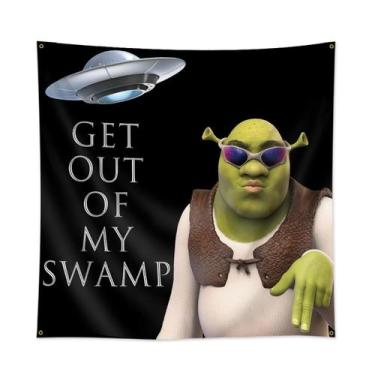 Imagem de Tapeçaria Donkey Shrek Flag Art 90x90cm 100% poliéster - Yiweisai