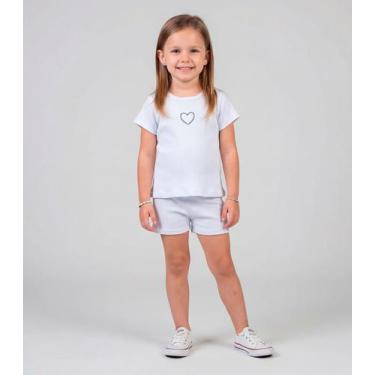 Imagem de Conjunto Infantil Feminino Blusa e Short Select Branco, 3, Branco