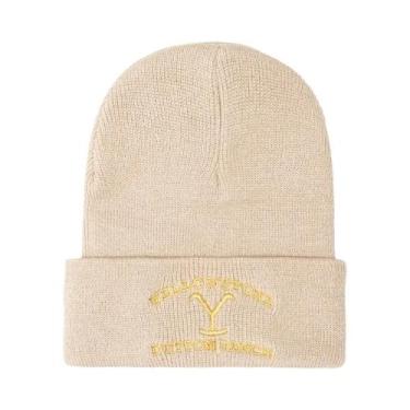 Imagem de Gorro De Malha Vintage Amarelo Com Logo Dutton Ranch Para Mulheres E H