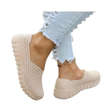 Imagem de Tênis Feminino Tamanho Grande, Leve, Tecido Vazado, Sola Macia, Moda E