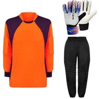 Imagem de Kit de Goleiro Camisa + Calça Acolchoada + Luva ADULTO - TRB E Penalty