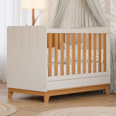Imagem de Berço Biscoito 100% Mdf Off White/Natural - Permóbili