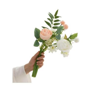 Imagem de Buquê De Flores Artificiais Rosas Falsas Decoração Para Casamento E Sa