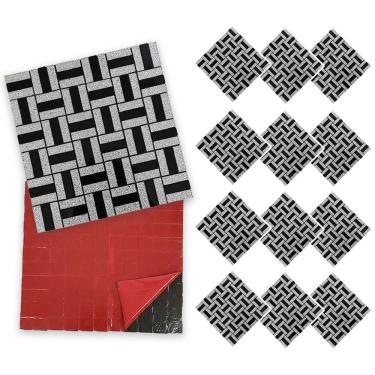 Imagem de Pastilha De Vidro Kit 12 Uni Adesiva Parede Cozinha Banheiro Sala Decorativa Moderna Requintado Reforma Aplicacao Facil