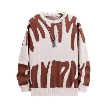 Imagem de Suéter Masculino De Inverno E Outono Com Jacquard Irregular, Gola Redo