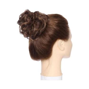 Imagem de Aplique De Cabelo Rabo De Cavalo Sintético Elástico Preto, Castanho E 