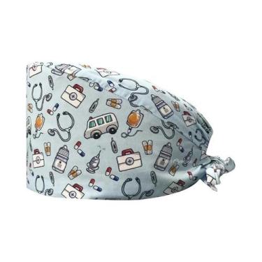 Imagem de Touca Cirúrgica Unissex Com Estampa De Desenho Animado De Médico E Enf