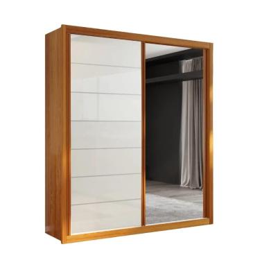 Imagem de Guarda Roupa Solteiro Capri Stilo 2 Portas de Correr 3 Gavetas MDF Naturale e Off White...