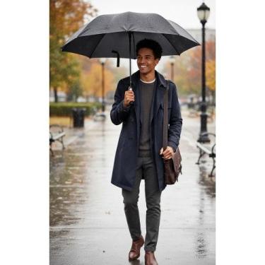 Imagem de Guarda-chuva Automático Grande 130cm Preto Reforçado - Congratulations