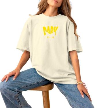 Imagem de Blusa Feminina Plus Size Basica Casual Estampada Algodão 30.1 Confortável Estilo Dark Yellon-Feminino