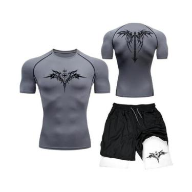 Imagem de Conjunto De Compressão Masculino De Secagem Rápida Para MMA E Boxe: Ca