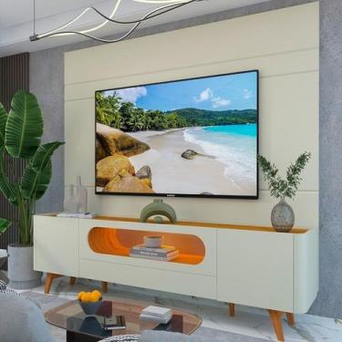 Imagem de Rack com Painel para TV até 84 Polegadas com LED 100% MDF 217cmx237cm 