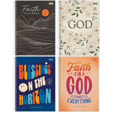 Imagem de Caderno Espiral Capa Dura 10 Matérias Foroni Palavras da Vida 160 Folhas Pautadas Formato 200X275MM 01 Unidade