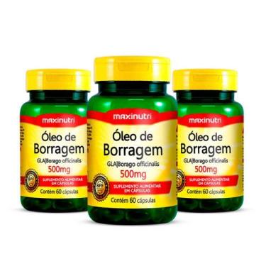 Imagem de Kit 03 Óleo de Borragem 500mg com 60 Capsulas Maxinutri