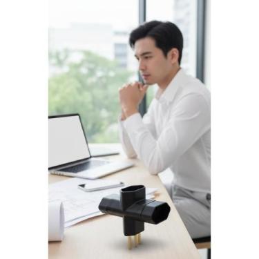 Imagem de Adaptador T 3 Saídas 2P+T 10A Preto - Mais Conexões Seguras - Congratu