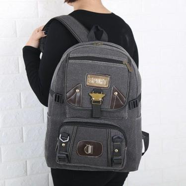 Imagem de Mochila OEM 803 em Lona 50 Litros 49x33x22cm Preto Unissex para Viagem Passeio Trilha e...