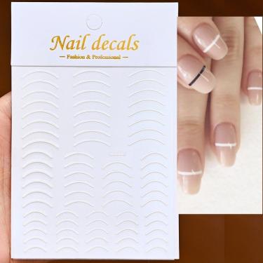 Imagem de Adesivo de Unhas C0101 3D Gradiente Linha Francesa para Decoração Diy Azul Rosa Roxo Ve...
