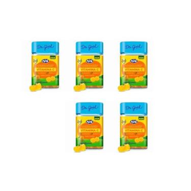Imagem de Kit 5 Fini Vitamina C Kids Sabor Laranja 5x60 Gomas Dr Good, Laranja