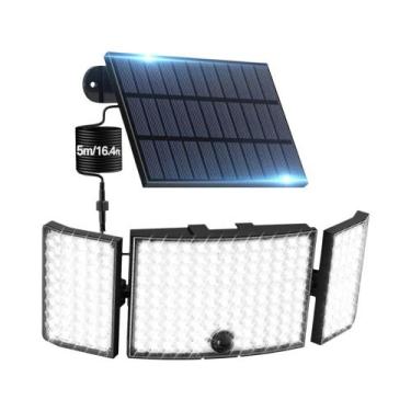 Imagem de Holofote Solar Externo 346LED À Prova d'Água Com Sensor De Movimento E