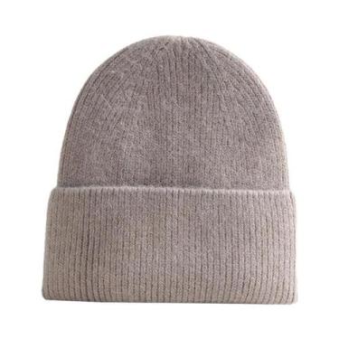 Imagem de Gorro Feminino Azul De Lã Cashmere E Angorá, Quente Para Inverno, Maci