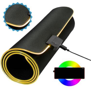 Imagem de Mouse Pad Gamer Clanm Com Borda Costurada Com Led Rgb   Tamanho Grande