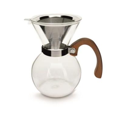 Imagem de Conjunto jarra passador de Café e filtro cabo madeira 650ml - Utensili
