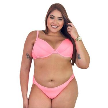 Imagem de Biquíni Plus Size de Aro Sem bojo Calcinha Duplo Fio - Multmix, Rosa, 