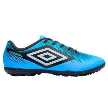 Imagem de Chuteira de Society Infantil Umbro Cannon Jr Grama Sintética, Azul, Pr