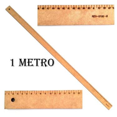 Imagem de Régua MDF de 1 Metro Para Costura Artesanato Modelagem Alfaiate - Envo