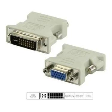 Imagem de Adaptador DVI 24+5 Macho para VGA 15 Pinos Fêmea Lelong