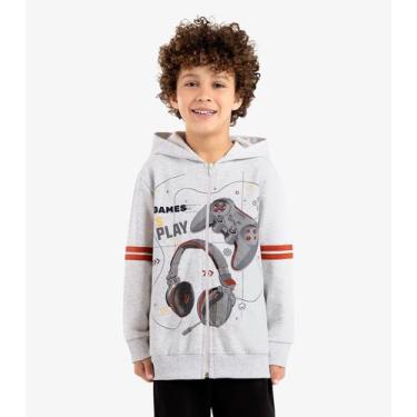 Imagem de Jaqueta Infantil Com Capuz Masculina Rovi Kids Cinza - Rovitex Kids