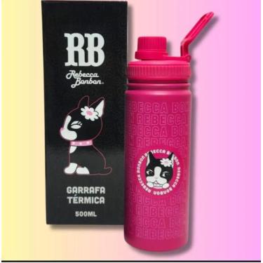 Imagem de Garrafa Térmica Rebecca Bonbon Squeeze Menina 500ml Com Alça Rosa orig